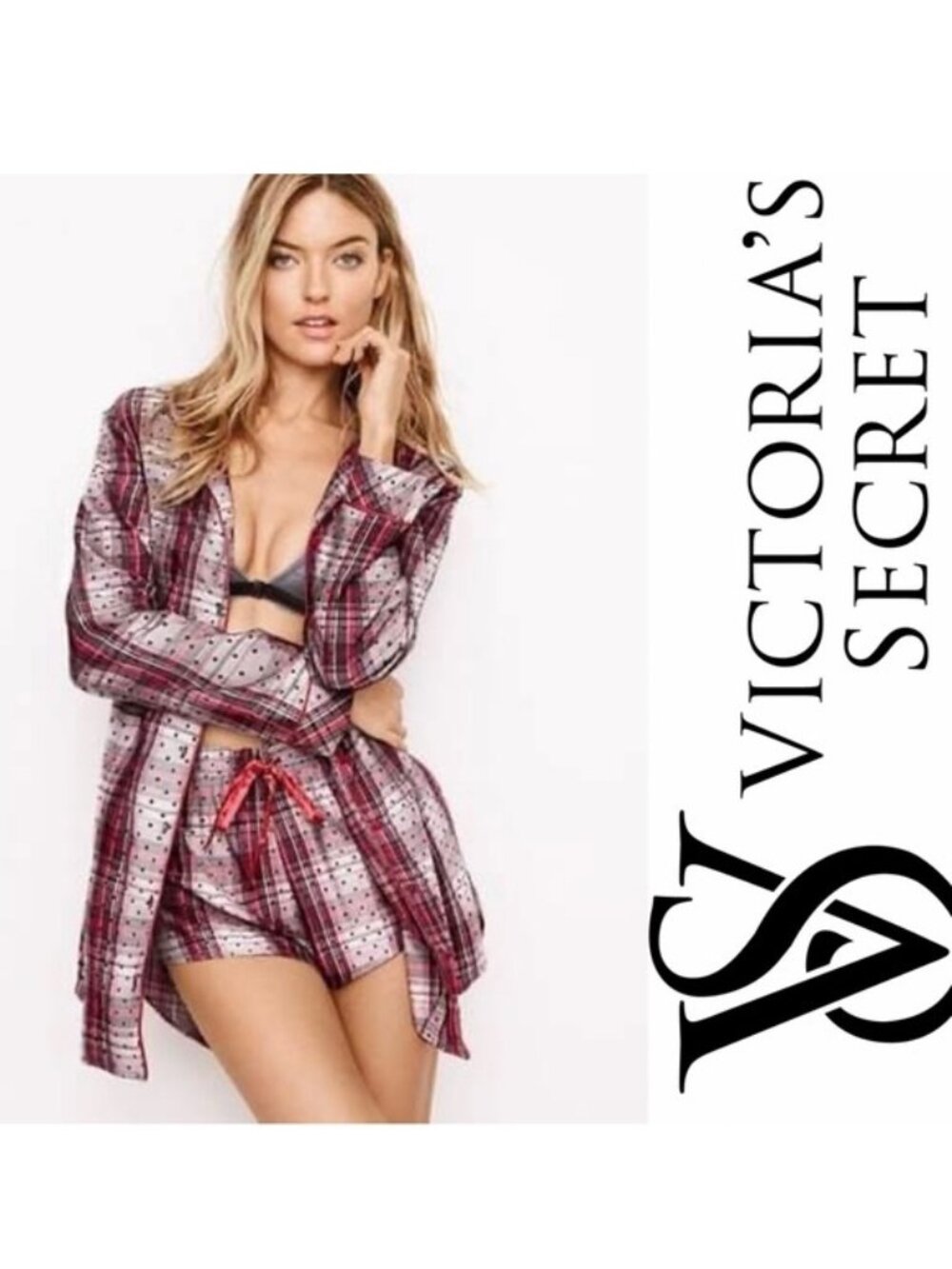 Victoria's Secret | Red And Cream Plaid Dot Sleep Shorts | Size Extra Small